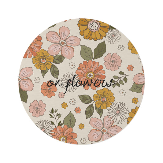 Round Rug - On Flowers