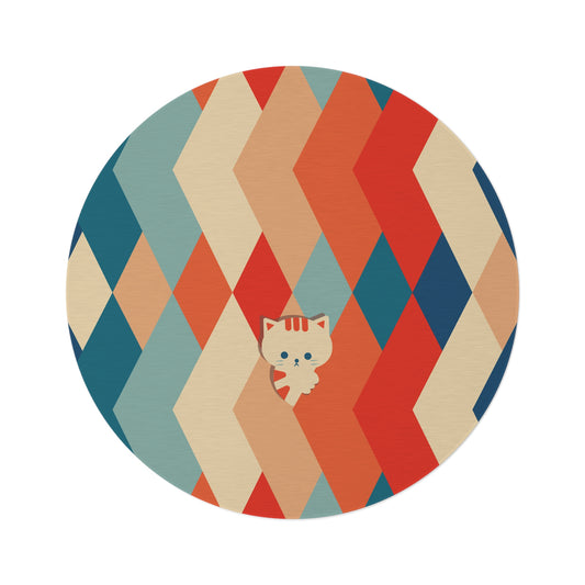 Round Rug - Hiding Kitty